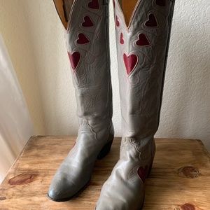 Vintage Rare Justin Heart Boots
